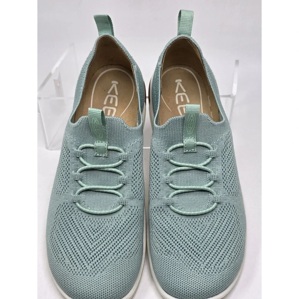 Keen Knx Knit Lace Sneakers Shoe Womens Size 7.5 Seafoam Green Pull on Pre-owned